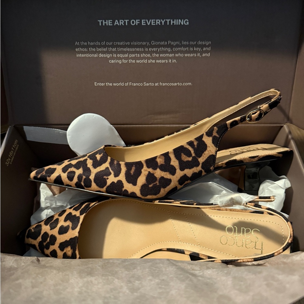 Franco Sarto Women's Leopard Print Slingback Flats